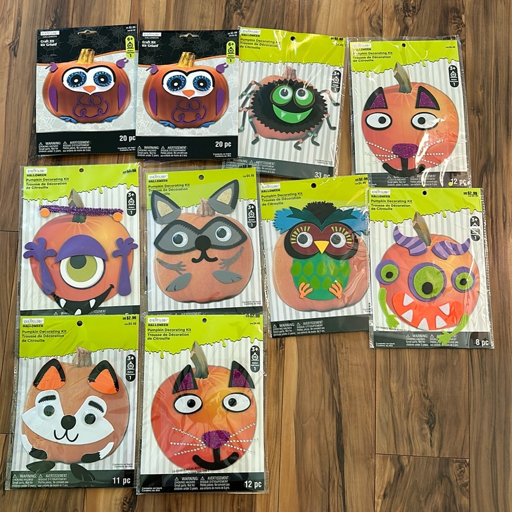 Foam Halloween pumpkin decorating kits